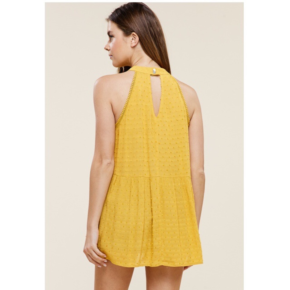 Rosie Halter Neck Mustard Tank - Picture 5 of 6